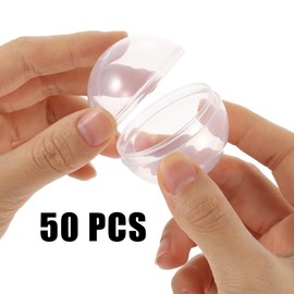Sewroro 50pcs Gumball Vending Machine Capsules Small Round Fillable Balls Clear Containers for Toys Prizes Party Favors 45mm