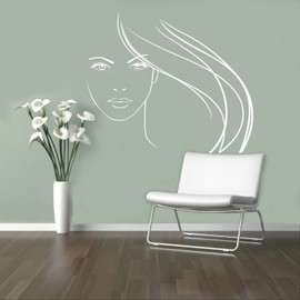 Beauty Salon Wall Decal Hair Salon Wall Vinyl Sticker Hair Care Wall Graphics Hair Style Shop Window Sticker 7(hs)