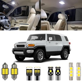 Xpismii 8 Piece 6000K White FJ Cruiser LED Interior Light Kit Package Replacement for Toyota FJ Cruiser 2007 2008 2009 2010 2011 2012 2013 2014, with Placement Diagram and Install Tool