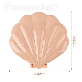 Framendino, 5 Pack Shell Shape Folding Compact Pocket Mirrors and Comb Set for Travel