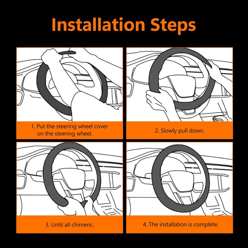 QODOLSI 1 Pack Car Breathable Steering Wheel Cover, Wear -Resistant