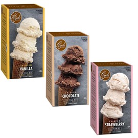 Triple Scoop - Neapolitan Variety Pack Ice Cream Mix, Mix For Ice Cream Maker. Simple, Easy, Delicious. From Gourmet Mix To Maker in 5 Minutes. Made in USA (Vanilla, Chocolate, Strawberry)