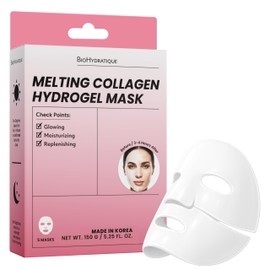 Mascarilla Facial De Colágeno De Hidrogel Tratamiento Hidratante Y Reafirmante Nocturno Para Piel Seca O Madura. Dermatológicamente Probada, Cuidado  
