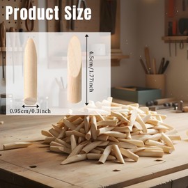 SHENLIU 300 Pack Solid Wood Pocket Hole Plugs, Pocket Hole Jig Wooden Plugs, Pine for Pockets Hole Jig Woodworking Tool, Pine Wood Plug for Holes Jig Accessories