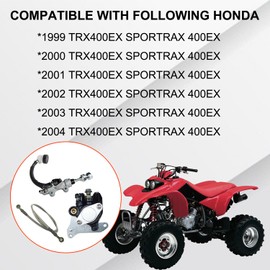 Vanlison Rear Brake Caliper & Master Cylinder & Brake Hose Line Set Direct Fit Replacement Compatible with Honda TRX400EX 400EX 1999-2004 OE # 43510-HN1-006 43250-HN1-006 43310-HN1-003
