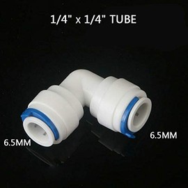 Water Filter Fitting SENRISE Push Fit Connectors Quick Connector Fitting for for RO Water Reverse Osmosis Filter System (1/4" Tube x 1/4" Elbow Tube,3PCS)