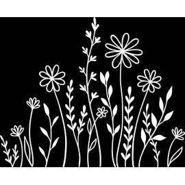 Wildflowers Car Decal, Wildflower Boho Car Decal, Plant Lover Gift Idea, Botanical Leaf Sticker, Bumper Stickers, Car Sticker, Decor Sticker, Waterproof, Car Window Decals, (12" wide, White)