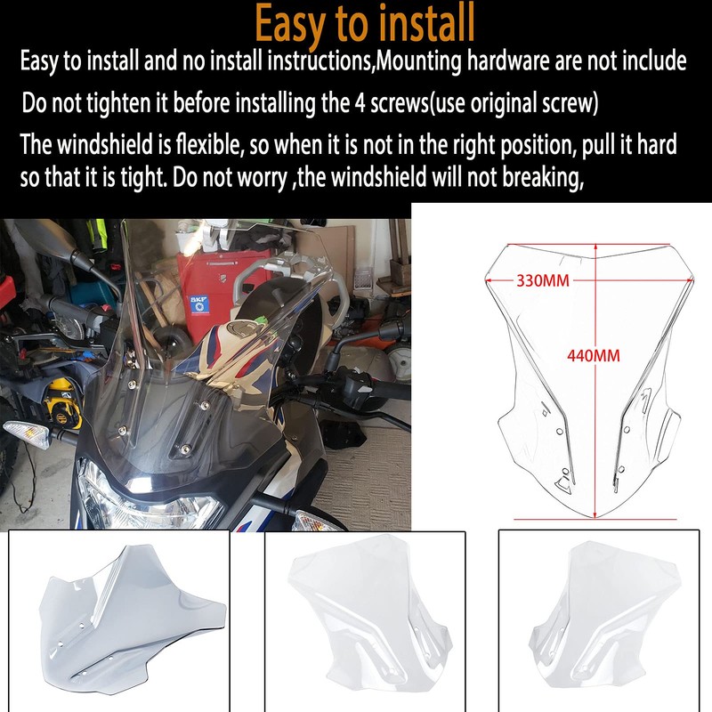 Midimttop Motorcycle WindScreen Windshield Windproof Protector Flyscreen Pare-brise Shield Screen