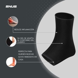 SNUG Manga de Gel Reutilizable - Terapia Fría y Caliente - Manga de Compresión 360° - Tobillo - Ideal para Esguinces, Tendinitis y Lesiones Deportivas - Compresa frío/caliente