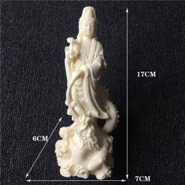 Quan Yin Statue Standing on Dragon,Kwan Yin Mercy Goddess Chinese Feng Shui Sculpture Asian Goddess Female Buddha Buddhist Decoration