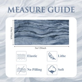 Xiomot 2PCS Table Runner Cheesecloth 10FT Dusty Blue Boho Gauze Cheese Cloth Rustic Sheer Table Runners for Wedding Bridal Baby Shower Party Decoration