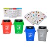 Mini Curbside Garbage 4pcs Garbage Trash Cans with 108pcs Sorting