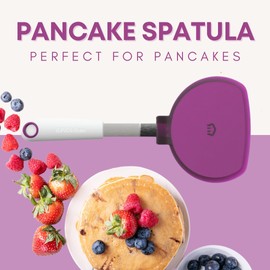 KPKitchen Wide Pancake Spatula Flipper - Heat Resistant Extra Large Silicone Pancake Turner for Non Stick Cookware - Perfect for Pancakes, Crepes & Eggs - Ideal Baking Tool for Women who Love to Bake