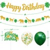 Cartel de cumpleaños de animales de la selva y decoración