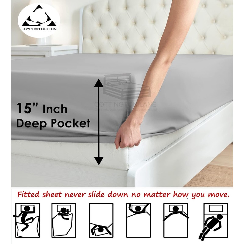 Split Head Flex King Sheets Sets for Adjustable Beds-Split Head