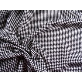 Printed Bullet Liverpool Textured Fabric Stretch Scuba Micro Houndstooth Black White T104 (Yard)