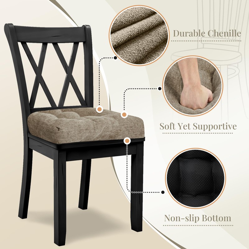 Basic Beyond Chair Cushions for Dining Chairs, Non-Slip Chair Pads,