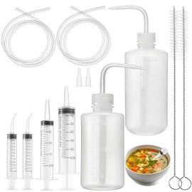 12 Pcs Jaw Surgery Soft Drink Liquid Diet Kit with Syringes Squeeze Bottles Tubing and Straw Cleaner Brush for Soft Liquid Diet and Drinking Solutions