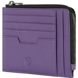 VON HEESEN Genuine Leather RFID Card Holder Made of Nappa Leather - 9 Compartments - Landscape Format Credit Card Holder for Men and Women, Violet, 03
