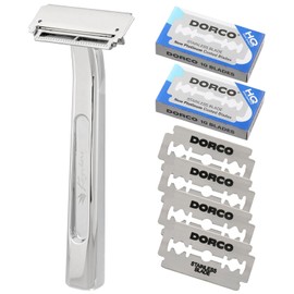 Kazakiri Rain Men's Razor, Single Blade (Deep Shave), 20 Replacement Blades Included, For Shaving, Face Shaving, Body, Full Body, Skin Friendly, For Beginners, Waterproof, Movable Head