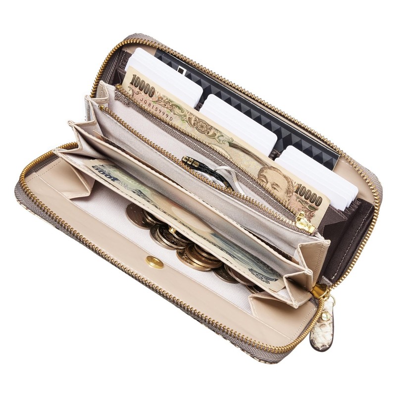[VOICE] Align Align Italian Atema Cowhide Leather Women's Long Wallet,