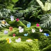 Baiinjiene 42 Pcs Mini Resin Animals Dollhouse,Fairy House Garden,Micro Landscaping