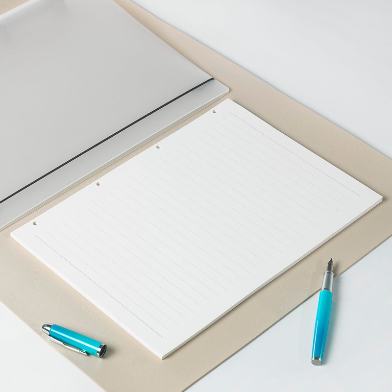 A4 Lined Refill Paper, 290x210mm, 4-Ring, 100GSM 10mm Wide Ruled,