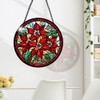 Red Flower Stained Glass Window Hanging, Hanging Sun Catcher Ornament,