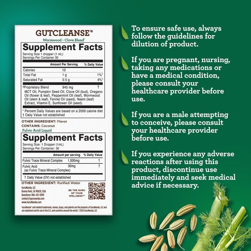 GuruNanda Gutcleanse 2 Step Kit - Dietary Supplement aids in