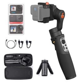 Hohem iSteady Pro 4 Action Camera Gimbal 3-Axis Splash-proof Stabiliser for GoPro Hero 12/11/10/9/8/7/6/5/4/3, DJI OSMO Action, Insta360 ONE R, Sony RX0, Quick Assembly, 14 Hours Running Time