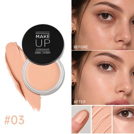 Cream Highlight Concealer Contour Palette, Full Coverage Color Correcting Concealer, Waterproof Long Lasting Camouflage Concealer for Dark Circles Acne Scars Blemish