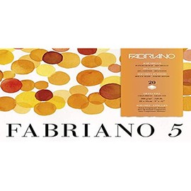 Fabriano Honsell 19100258 - Fabriano "Disegno 5" hochwertiger Bütten - Aquarellkarton, naturweiß, Feinkorn, 300 g/m², 23 x 21 cm, 20 Blatt, Block 4 seitig geleimt, chlor- und säurefrei