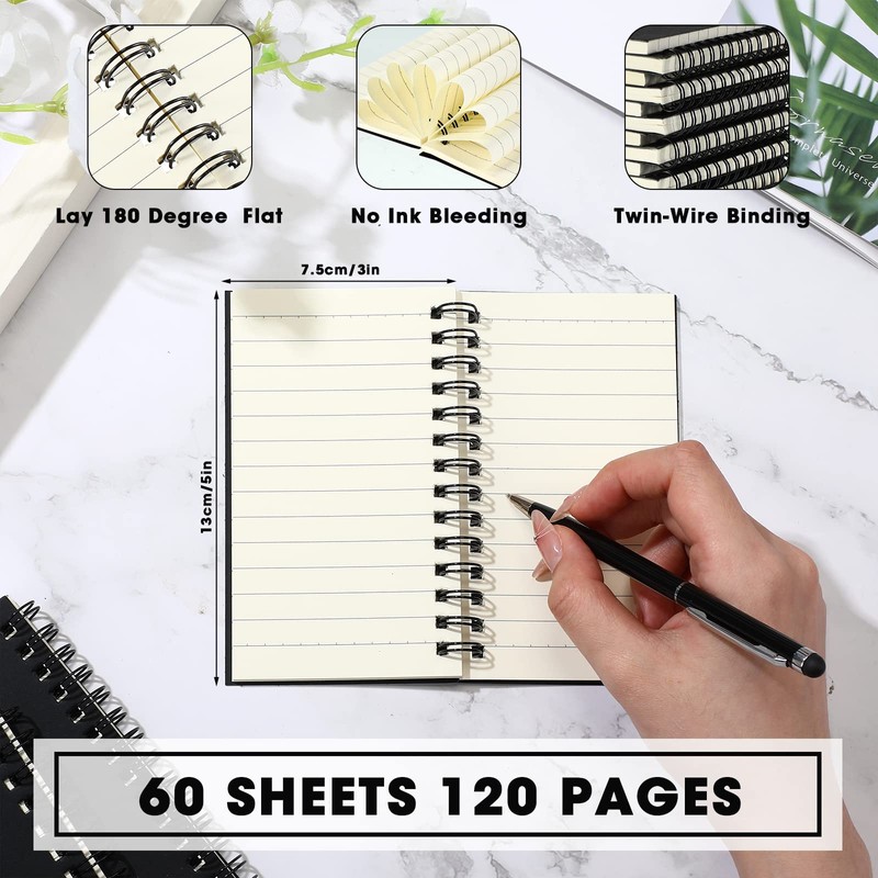 Jutom 2 Pcs Small Spiral Notebooks Memo Pads 3 x