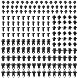 VooGenzek 200 PCS 6 Types Car Body Rivets Mounting Kit, Plastic Car Retainer Clips, Auto Push Pin Rivets Set, for Car Door Bumper Panel Trim Fender Liner Sealing Strip, Black