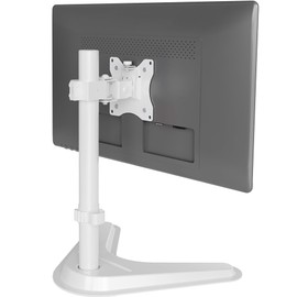 Claiks Monitor Mount, Ergonomic Adjustable Monitor Stand for Max 32 inch Screens, Adjustable Stand up to 20 lbs, VESA Mounting Holes 75&100mm, White