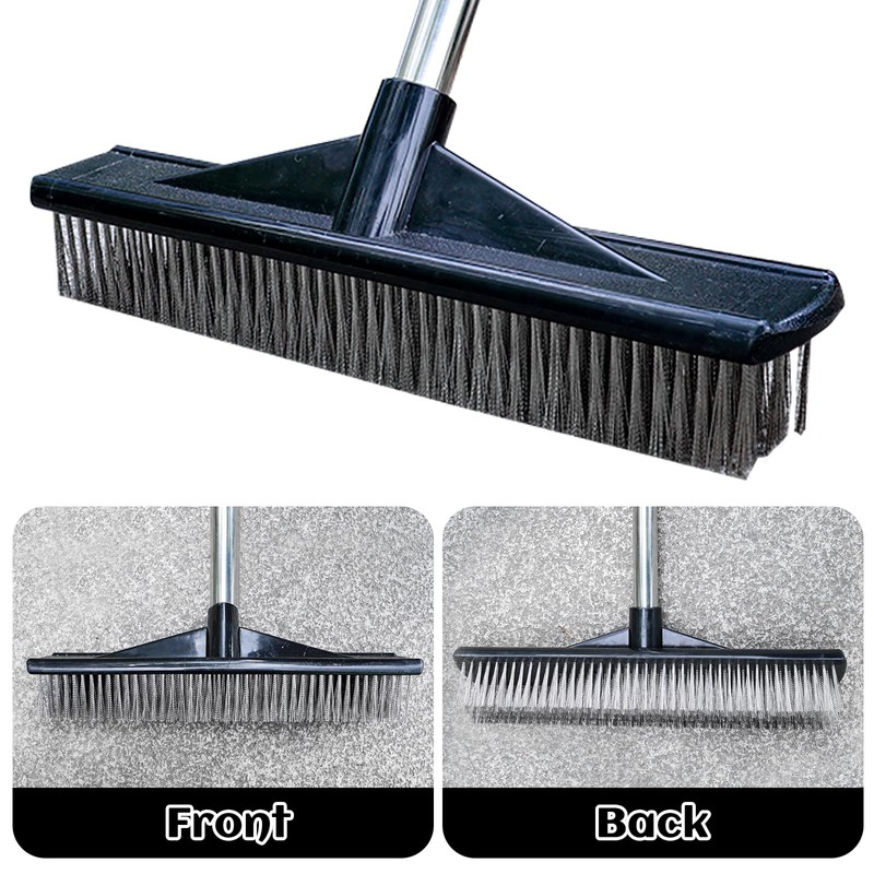 Heavy Duty Wire Push Broom Brush, 15.7" Stainless Steel Bristle