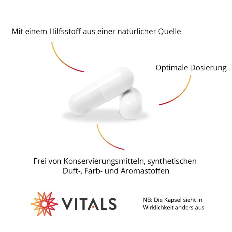 Vitals - L-Tryptophan 400 mg 60 Kapseln. Essenzielle Aminosäure in