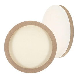 PATIKIL 10" Wood Panels Board, 2 Pack Unfinished Round Art Wood Canvas Panel Painting Boards for DIY Craft Painting Use, Wood Color