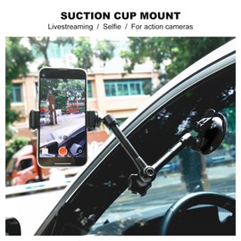 Suction Cup Camera Car Mount for Act 3 Insta X3, Camera Mount with Suction Cup, 360 Degree Rotation Mount, Aluminum Alloy 30cm 1/4 Screw