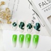 BYNYTO 24pcs St. Patrick's Day Press-on Nails, Green Glitter Gradient,