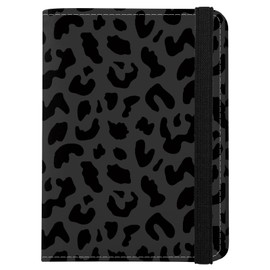 GABraden Cute Passport Holder and Holder Combo Passport Cover with RFID Blocking Women Men Compatible Wallet Credit Card Protector(Black Grey Leopard Cheetah Pattern)