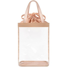 LETGO Clear Travel Tote Bag, Beach Bag,Stadium Events Bag,Clear Makeup Bag Toiletry Bag Travel Essential Pool Swimming Accessories (Nude)