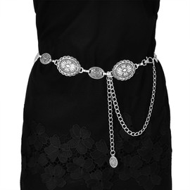 MILAKOO Concho Waist Belt Bohemian Western Cowgirl Y2K Waist Belt for Women Harajuku Costume Keychains Belt