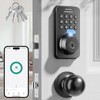 Ulecoce Fingerprint Keypad Deadbolt with Handle Set, Keyless Entry Door