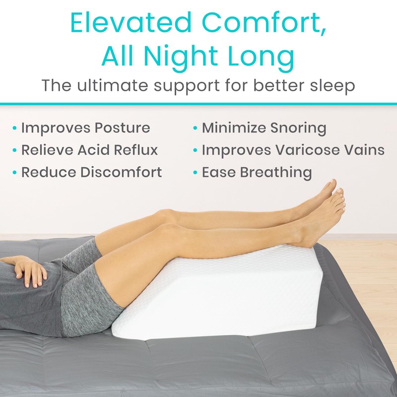 Xtra-Comfort Leg Elevation Pillow for Sleeping, Swelling, Post Surgery -