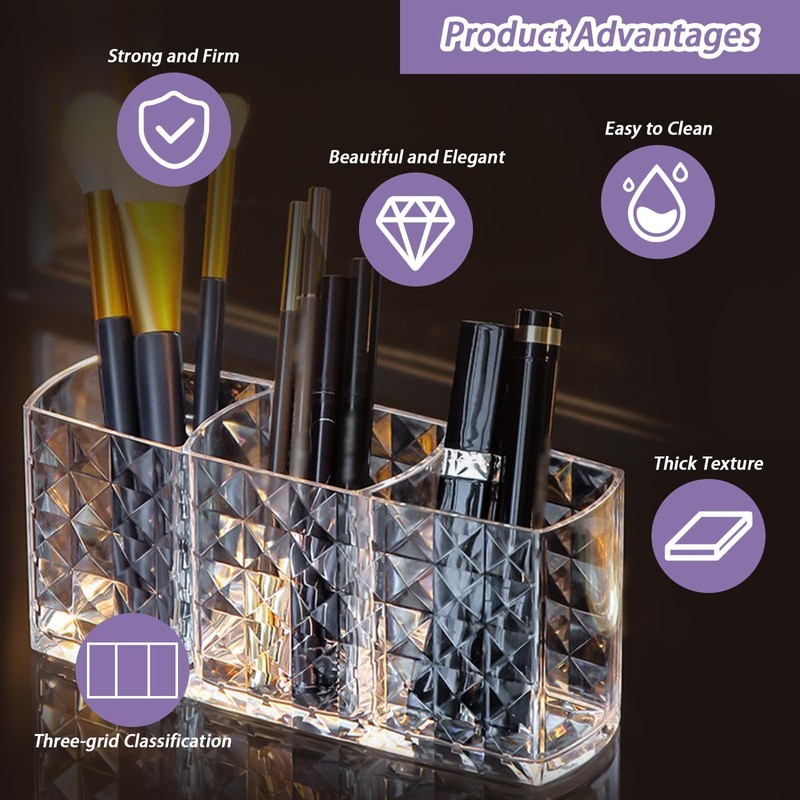 Gentpovth Pack of 2 cosmetic organisers, transparent, Transparent