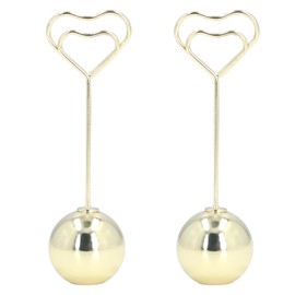 2Pcs Table Number Holder Heart Shaped Firm Stable Premium Metal Sturdy Durable Wide Application Place Card HolderGolden