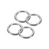 PATIKIL 2.4" Seamless Metal O Rings, 4 Pack 304 Stainless Steel O-Ring Heavy Solid Round Rings for Macrame, DIY Craft, Hardware, Belt, Dog Leash, 6x60mm