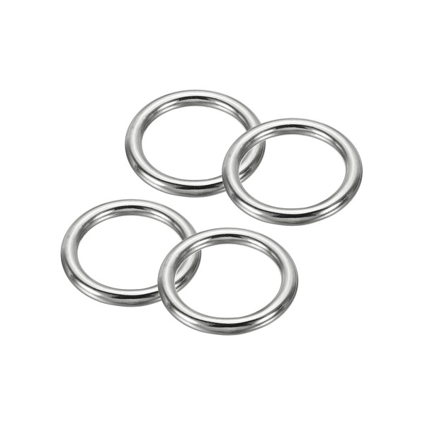 PATIKIL 2.4" Seamless Metal O Rings, 4 Pack 304 Stainless