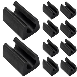 HARSKIYER 0.47 inch / 12mm Plastic Furniture Feet Protectors, 20Pcs Chair Leg Tips Caps for Bar Stool Floor, Hardwood Floors (Black)